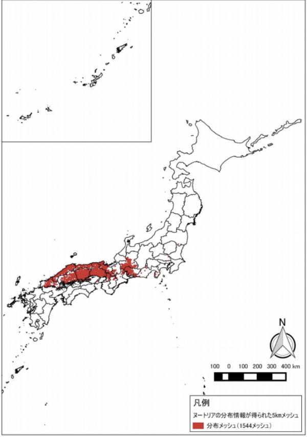 ヌートリアの分布