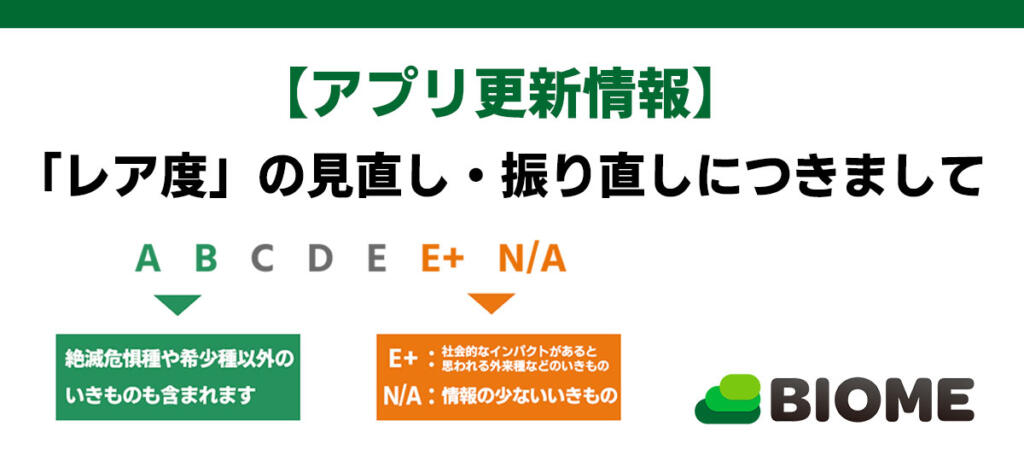 【アプリ更新情報】「レア度」の見直し・振り直しにつきまして